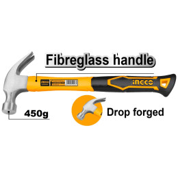 Молоток-гвоздодер 450 гр. INGCO HCHS8016