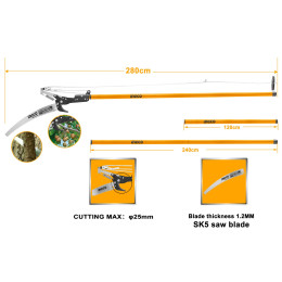 Сучкорез штанговый до 2,8 м. INGCO HEPS25281 INDUSTRIAL