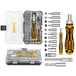 Реверсивная отвертка с набором бит 55 шт. INGCO HKSDB0558 INDUSTRIAL