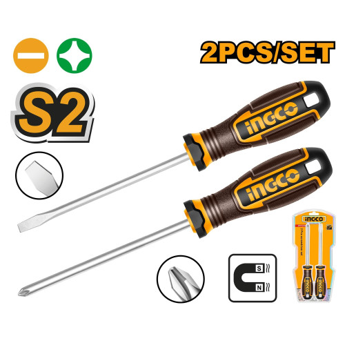 Набор отвëрток 2 шт S2 SUPER INGCO HKSDS0228 INDUSTRIAL