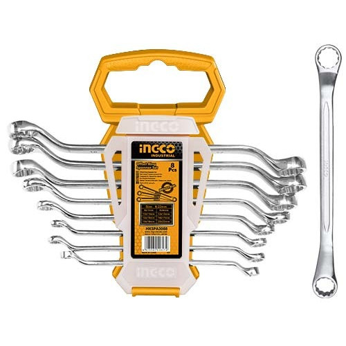 Набор накидных изогнутых ключей 6-22 мм 8 пред. INGCO HKSPA3088 INDUSTRIAL