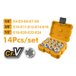 Набор торцевых головок 14 шт E-профиль INGCO HKTETS0114 INDUSTRIAL