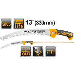 Садовая пила изогнутая 330 мм. INGCO HPS3308 INDUSTRIAL