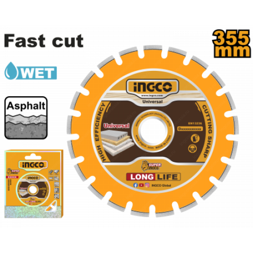 Диск алмазный сегментированный 355 мм INGCO DMD033551