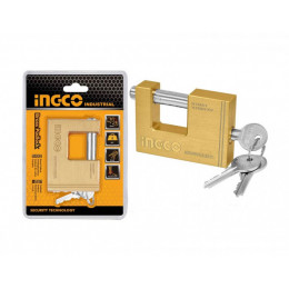 Замок навесной 60 мм INGCO DBBPL0602. Материал замка - латунь. В комплекте 3 ключа.   Вес: 234 г.