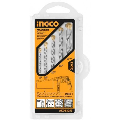 Набор сверл по бетону 5шт. INGCO AKDB3055