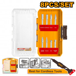 Набор бор-фрез из карбида вольфрама 8шт INGCO AKDL10801 INDUSTRIAL