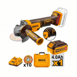 Аккумуляторная УШМ 20В, BL 115мм 1хАКБ 4Ач и ЗУ SUPER INGCO CAGLI2111561 INDUSTRIAL