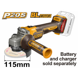 Аккумуляторная УШМ 20В, BL 115мм без АКБ и ЗУ SUPER INGCO CAGLI21154 INDUSTRIAL