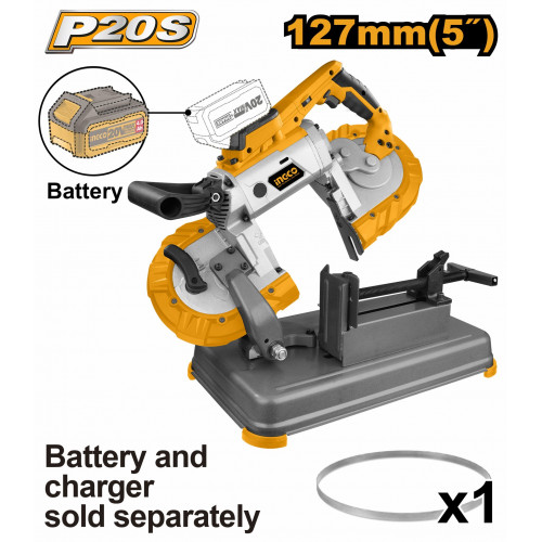 Аккумуляторная ленточная пила 20В без АКБ и ЗУ INGCO CBSLI20127 INDUSTRIAL