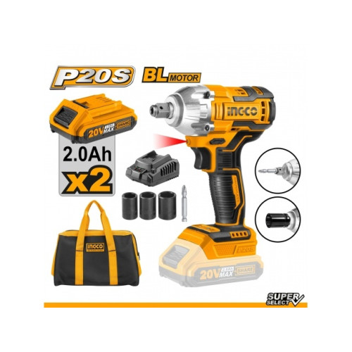 Гайковерт-импакт 20В 1/2х1/4 INGCO CIWLI20208