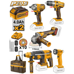 Набор аккумуляторного инструмента 5шт. 20В SUPER INGCO CKLI2019 INDUSTRIAL