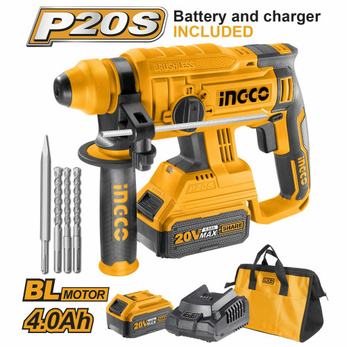 Аккумуляторный перфоратор BL 20В 2Дж INGCO CRHLI22012 INDUSTRIAL