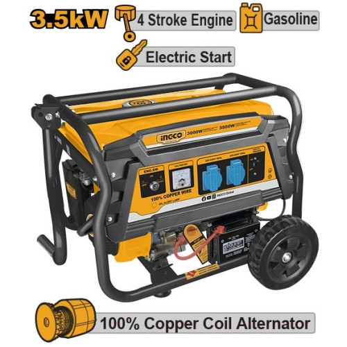Бензиновый генератор 220В 3,5 кВт INGCO GE35006ES INDUSTRIAL