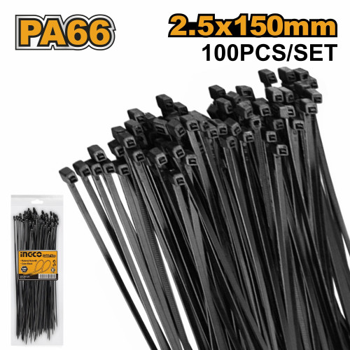 Кабельные стяжки 150х2,5мм 100 шт. INGCO HCTB15025