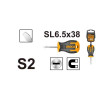 Отвертка плоская SL6.5 x 38 INGCO HS686038 INDUSTRIAL