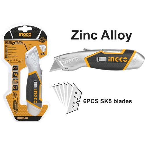 Нож универсальный SK5 INGCO HUK618 INDUSTRIAL
