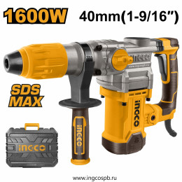 Перфоратор 1600Вт SDS-Max 10Дж кейс SUPER INGCO RH1600388 INDUSTRIAL