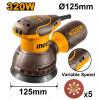 Эксцентриковая шлифовальная машина 320Вт 125мм рег.обор. SUPER INGCO RS3216 INDUSTRIAL