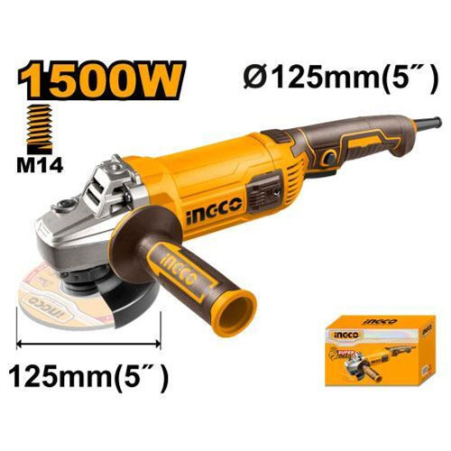 Угловая шлифовальная машина 1500 Вт 125 мм INGCO AG150028 INDUSTRIAL