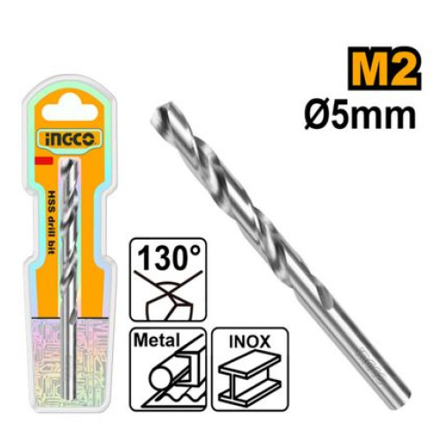 Сверло по металлу M2 HSS 5 мм INGCO DBT11300501 INDUSTRIAL