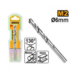 Сверло по металлу M2 HSS 6 мм INGCO DBT11300601 INDUSTRIAL