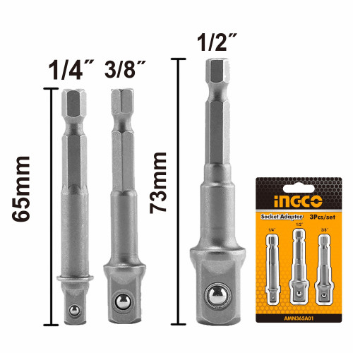 Набор адаптеров для торцевых головок 1/4\