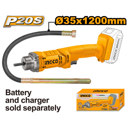 Аккумуляторный вибратор для бетона 20В без АКБ и ЗУ SUPER INGCO CCVLI202301