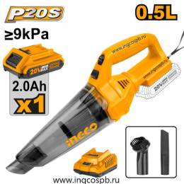 Аккумуляторный пылесос 20В 1хАКБ 2Ач, и ЗУ INGCO CVLI20126