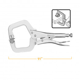 Зажимные клещи С-образные с фиксатором 280 мм. INGCO HCCLW0211