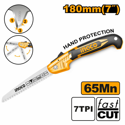 Садовая пила складная 180 мм. INGCO HFSW18028C