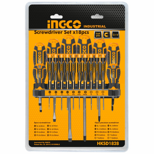 Haбop отвёрток 18 шт INGCO HKSD1828  INDUSTRIAL