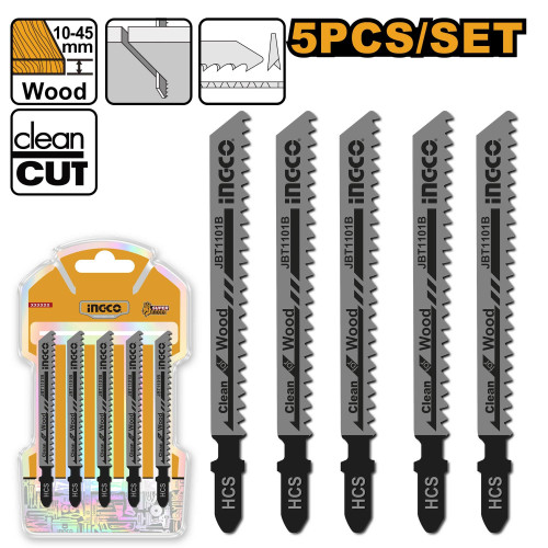 Пильное полотно для элеткролобзика по дереву 5шт. 74мм-HCS-10TPI INGCO JBT1101B