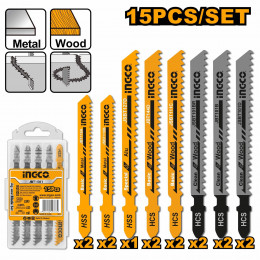 Набор пильных полотен для лобзика 15шт. INGCO JBT1501