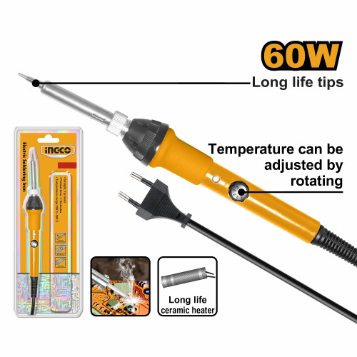 Паяльник электрический прямое, конусное 60Вт SUPER INGCO SI016831