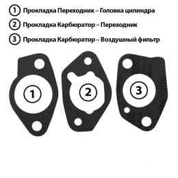 Комплект прокладок карбюратора VELLES для 4-тактного двигателя OHV 188F/GX390,190F/GX420, 192F/GX460