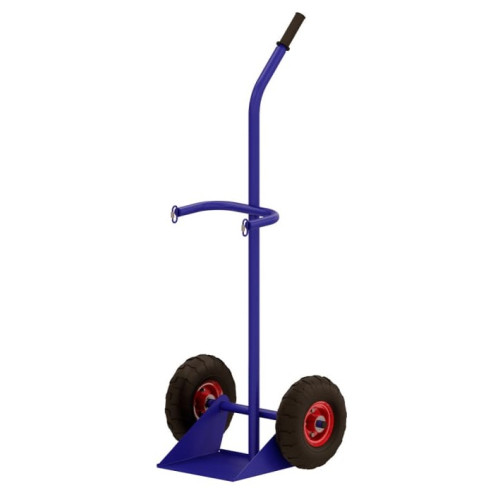 Тележка двухколесная с одной ручкой для перевозки одного баллона с фиксацией ремнем ГБР 1 (колёса d250 пневмо)