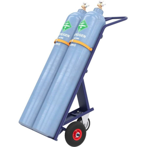 Тележка для перевозки двух баллонов с фиксацией ремнем ГБ -2 (колеса пневмо d 250 + d160 опорное)