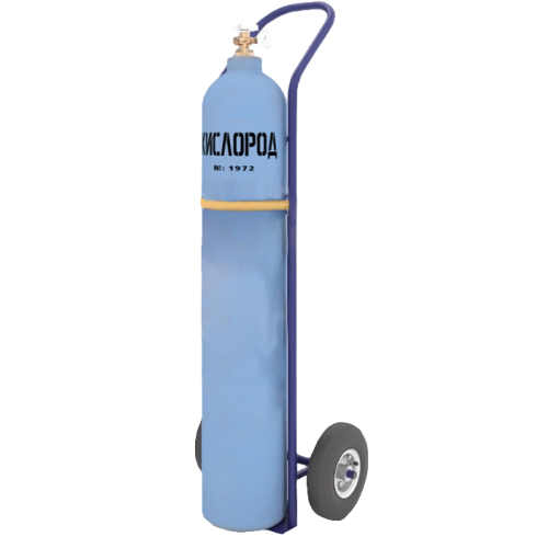 Тележка двухколесная для перевозки одного баллона с фиксацией ремнём ГБ 1 (колёса d 250 литая резина)