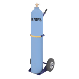 Тележка двухколесная с одной ручкой для перевозки одного баллона с фиксацией ремнем ГБР 1