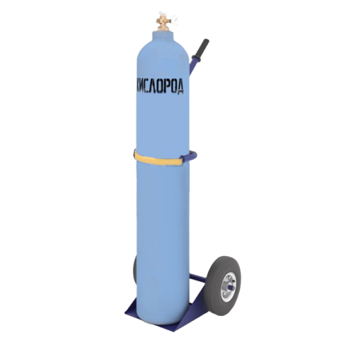 Тележка двухколесная с одной ручкой для перевозки одного баллона с фиксацией ремнем ГБР 1