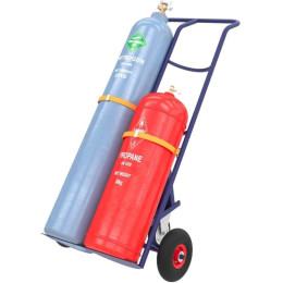 Тележка для перевозки 2-х баллонов с фиксацией ремнём КП 2 (колёса d250 пневмо+ d160 опорное)