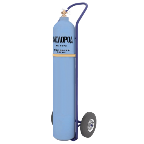 Тележка двухколесная для перевозки одного баллона ГБ 1 (колёса d 250 литая резина)