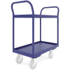 Тележка четырёхколёсная двухъярусная ТЯ ц/св с отогнутыми ручками, 1 полка с бортиком 30 мм