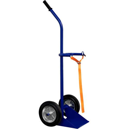 Тележка двухколесная с одной ручкой для перевозки одного баллона с фиксацией ремнем ГБР 1 (колёса d250 литые)