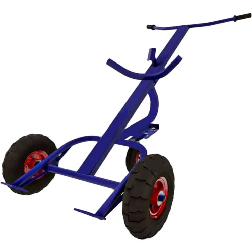 Тележка для перевозки металлических бочек КБ 1 колёса пневмо d250 + d160 опорное