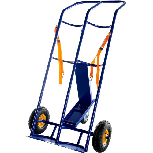 Тележка для перевозки 2-х баллонов с фиксацией ремнём КП 2 (колёса d250 пневмо+ d160 опорное)