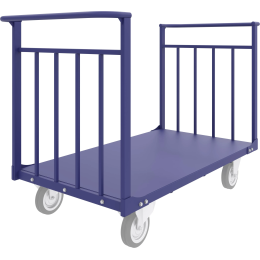 Тележка платформенная четырёхколёсная усиленная две ручки ТПУД 10 (800х1800) без колёс