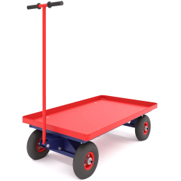 Тележка платформенная четырёхколёсная, с поворотной осью ТПО 2 (600х900х50) колёса литые d250мм