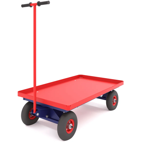 Тележка платформенная четырёхколёсная, с поворотной осью ТПО 7 (800х1400х50) колёса литые d250мм